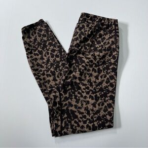 Varley Leopard Print High Rise Leggings Brown Black Athletic Yoga Pants Size Med